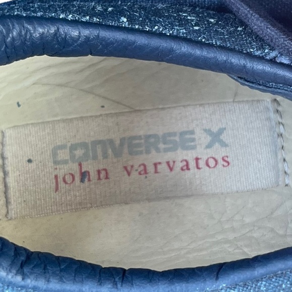 Converse All Star X John Varvatos Low Top Blue Leather Denim Sneakers - Picture 6 of 9